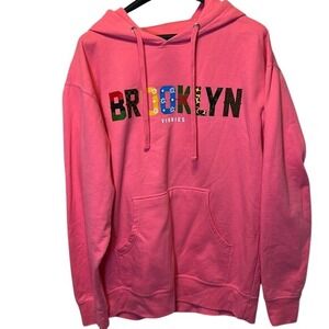 Vinnies Styles Brooklyn Hoodie Pink Graphic Print Hoodie Large